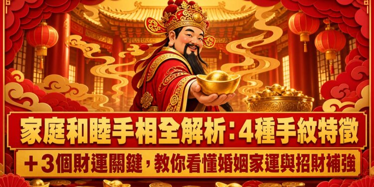 家庭和睦手相全解析:4種手紋特徵+3個財運關鍵,教你看懂婚姻家運與招財補強