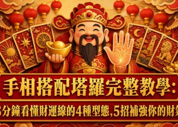 手相搭配塔羅完整教學：3分鐘看懂財運線的4種型態，5招補強你的財氣