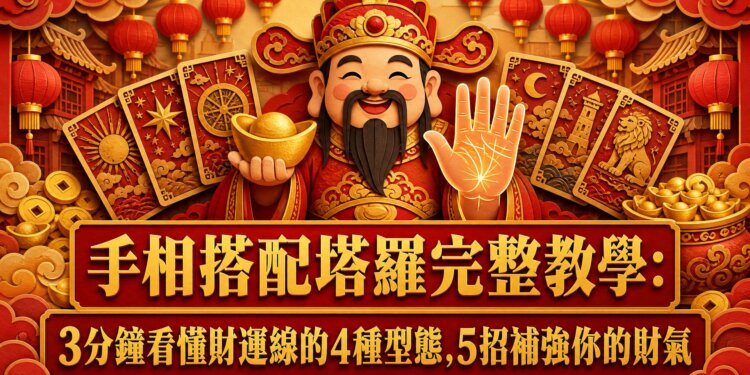 手相搭配塔羅完整教學：3分鐘看懂財運線的4種型態，5招補強你的財氣