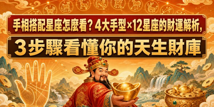 手相搭配星座怎麼看？4大手型×12星座的財運解析，3步驟看懂你的天生財庫