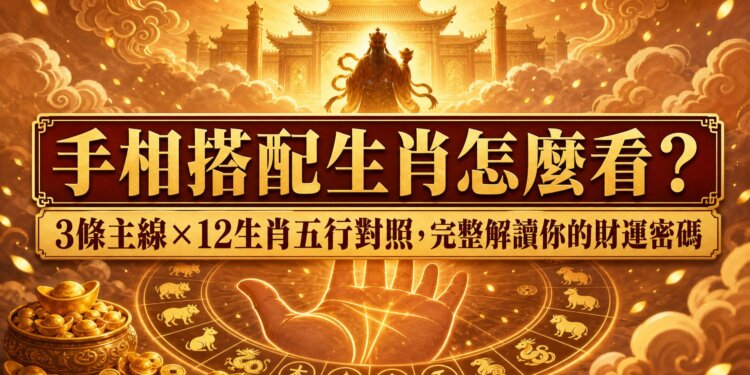 手相搭配生肖怎麼看？3條主線×12生肖五行對照，完整解讀你的財運密碼
