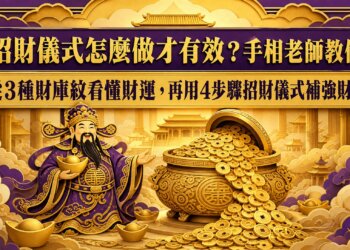 招財儀式怎麼做才有效？手相老師教你從3種財庫紋看懂財運，再用4步驟招財儀式補強財氣