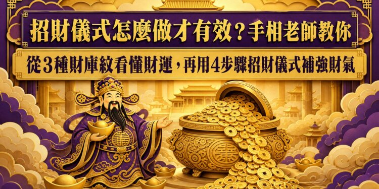 招財儀式怎麼做才有效?手相老師教你從3種財庫紋看懂財運,再用4步驟招財儀式補強財氣