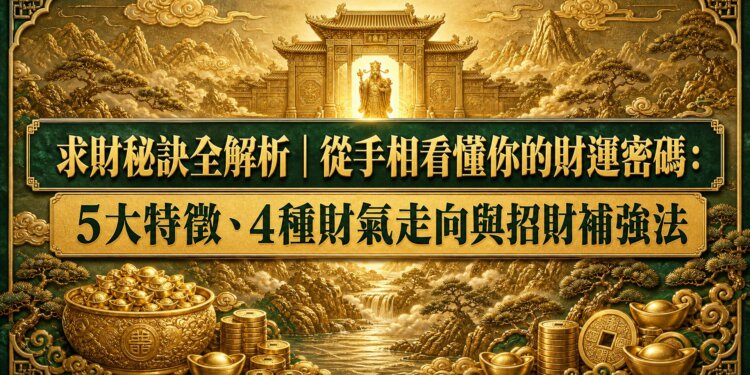 求財秘訣全解析｜從手相看懂你的財運密碼：5大特徵、4種財氣走向與招財補強法