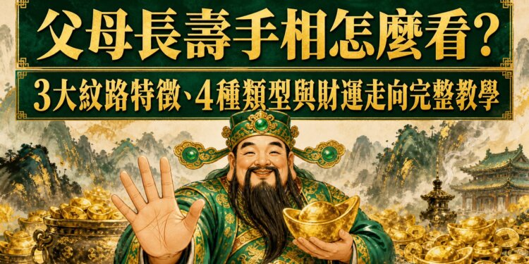 父母長壽手相怎麼看？3大紋路特徵、4種類型與財運走向完整教學