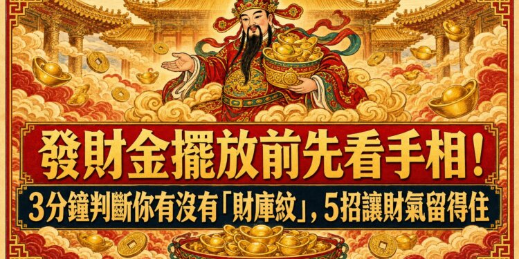 發財金擺放前先看手相！3分鐘判斷你有沒有「財庫紋」，5招讓財氣留得住