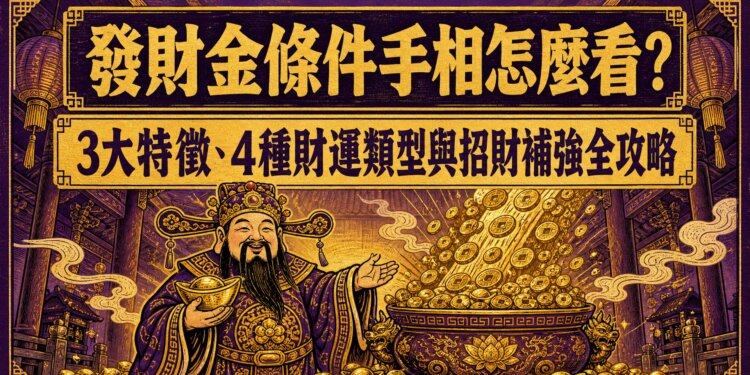發財金條件手相怎麼看？3大特徵、4種財運類型與招財補強全攻略