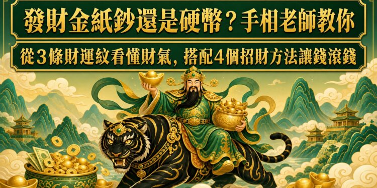 發財金紙鈔還是硬幣？手相老師教你從3條財運紋看懂財氣，搭配4個招財方法讓錢滾錢