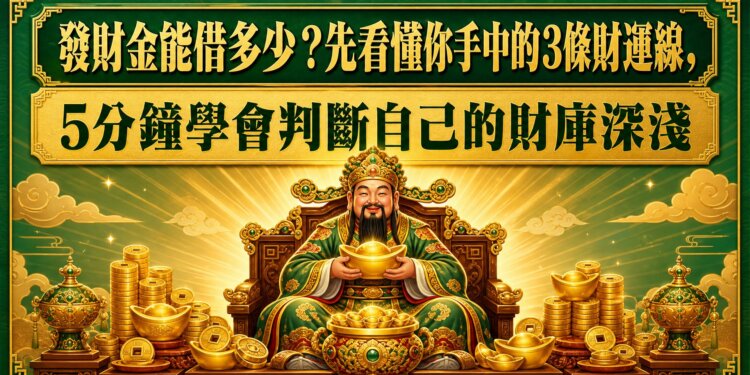 發財金能借多少？先看懂你手中的3條財運線，5分鐘學會判斷自己的財庫深淺